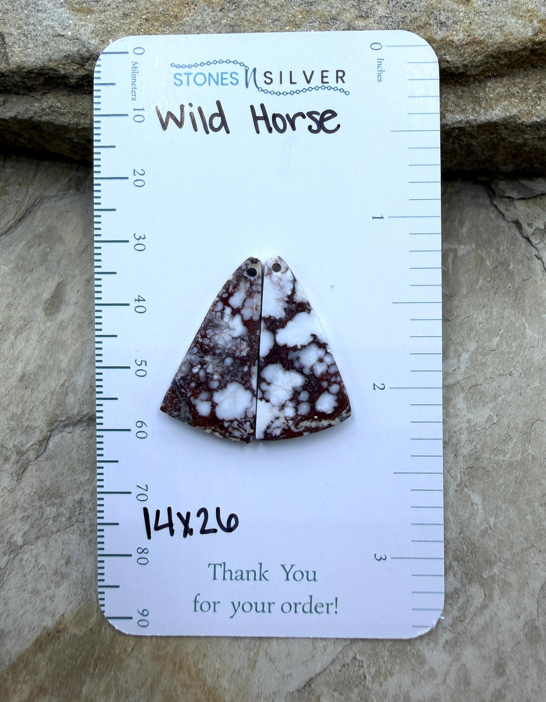 RARE Arizona Wild Horse Matching Earring Slab Bead Pair