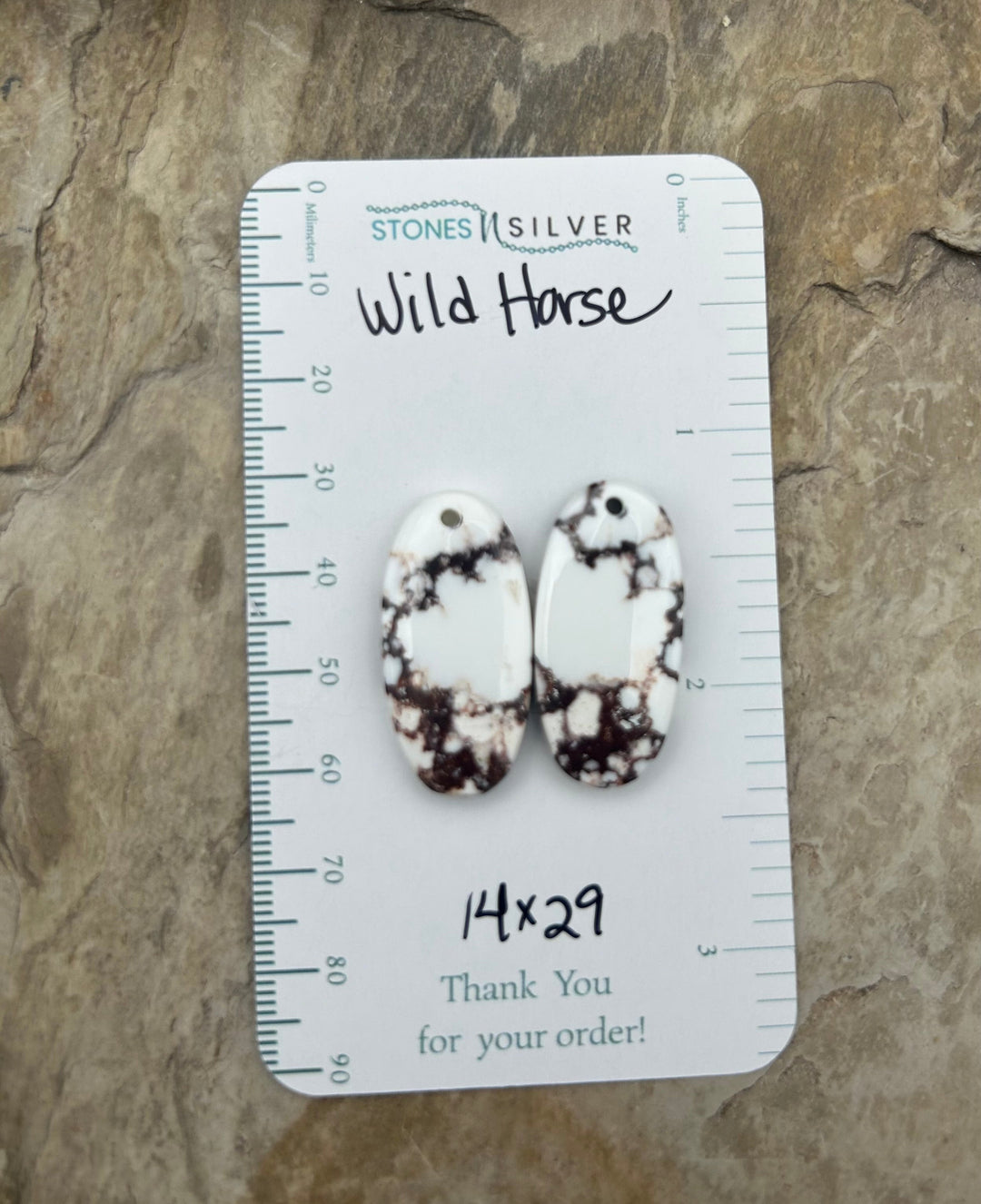 RARE Arizona Wild Horse Matching Earring Slab Bead Pair