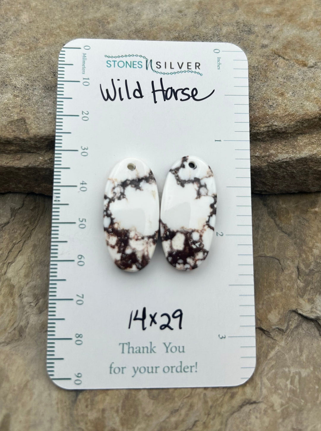 RARE Arizona Wild Horse Matching Earring Slab Bead Pair