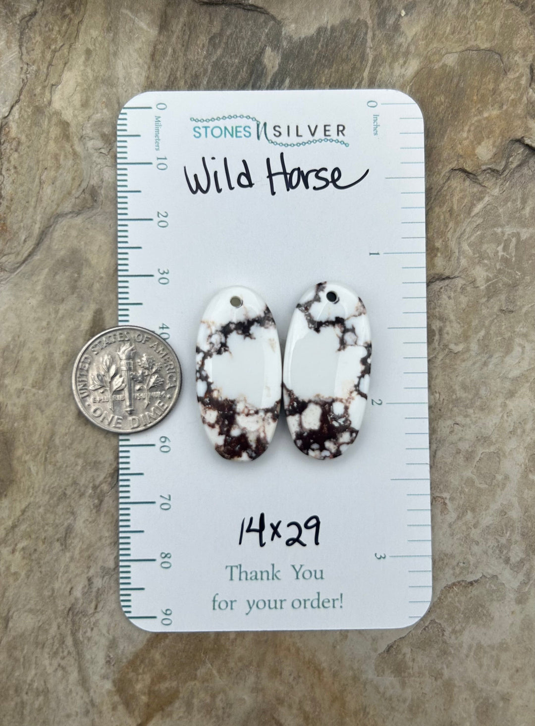 RARE Arizona Wild Horse Matching Earring Slab Bead Pair
