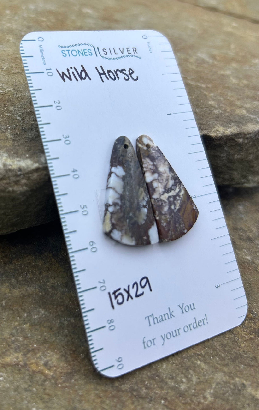 RARE Arizona Wild Horse Matching Earring Slab Bead Pair