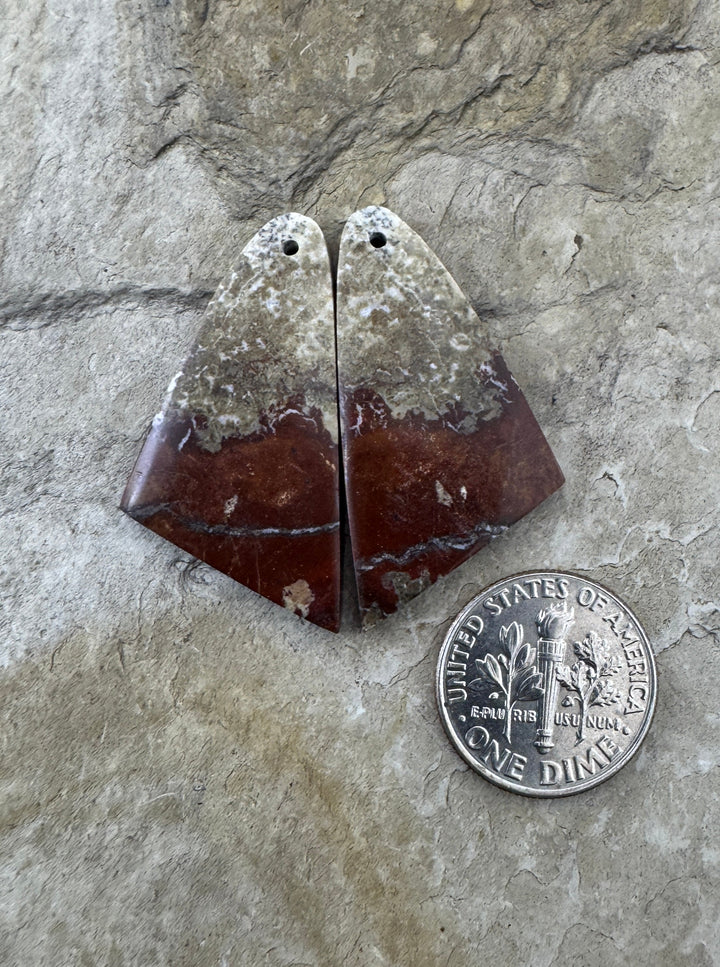 RARE Arizona Wild Horse Matching Earring Slab Bead Pair