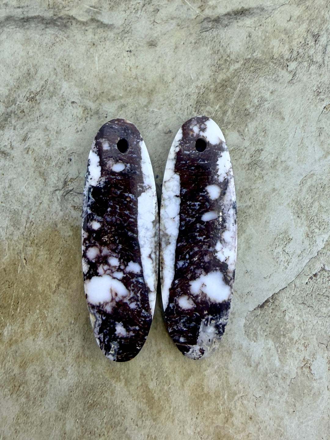 RARE Arizona Wild Horse Matching Earring Slab Bead Pair