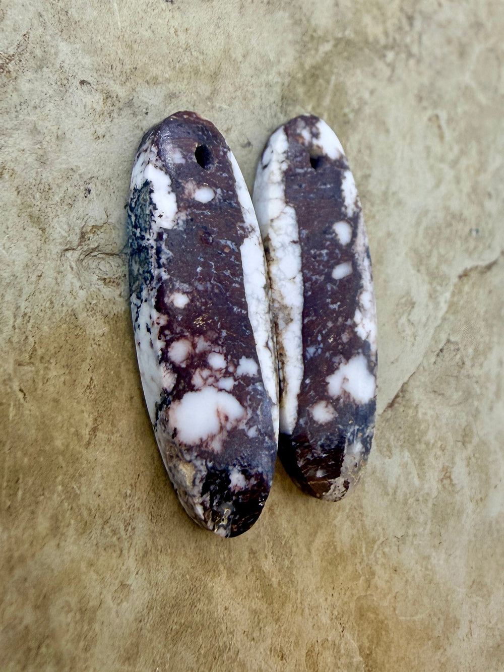 RARE Arizona Wild Horse Matching Earring Slab Bead Pair