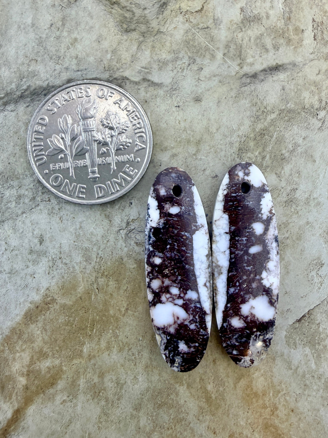 RARE Arizona Wild Horse Matching Earring Slab Bead Pair