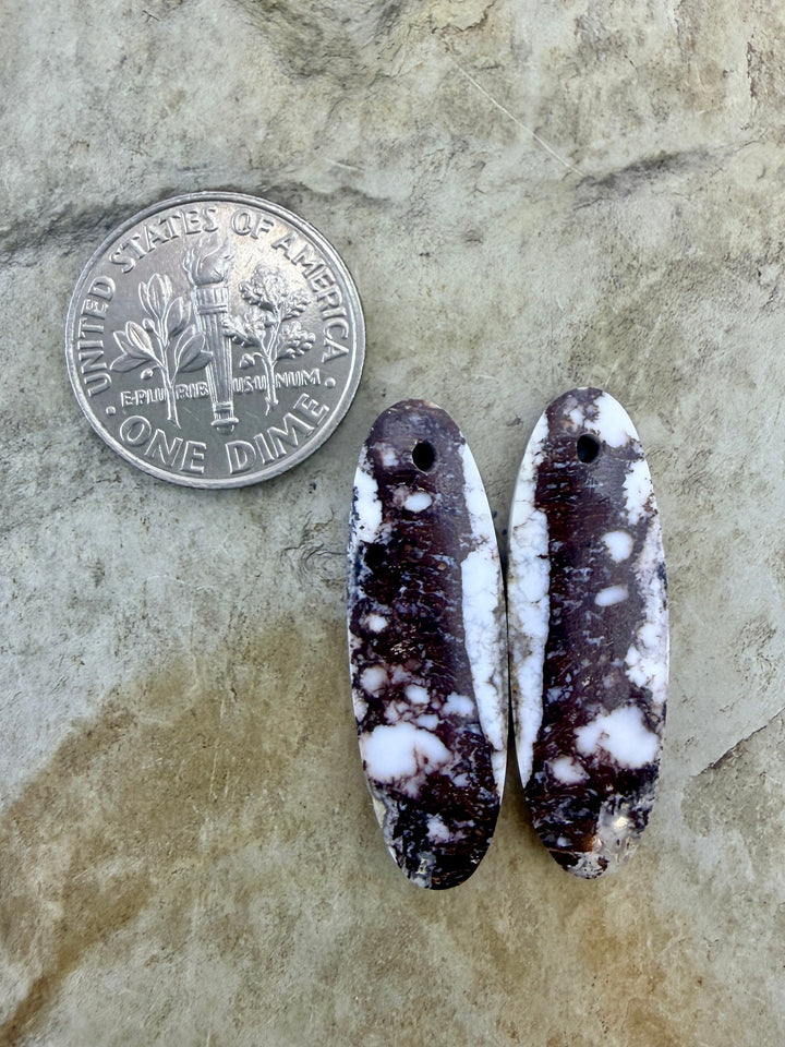 RARE Arizona Wild Horse Matching Earring Slab Bead Pair