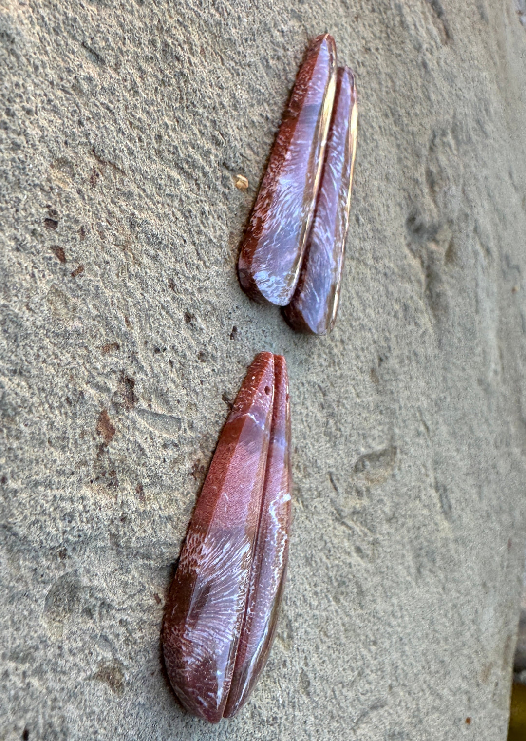 RARE Arizona Wild Horse Matching Earring Slab Bead Pair