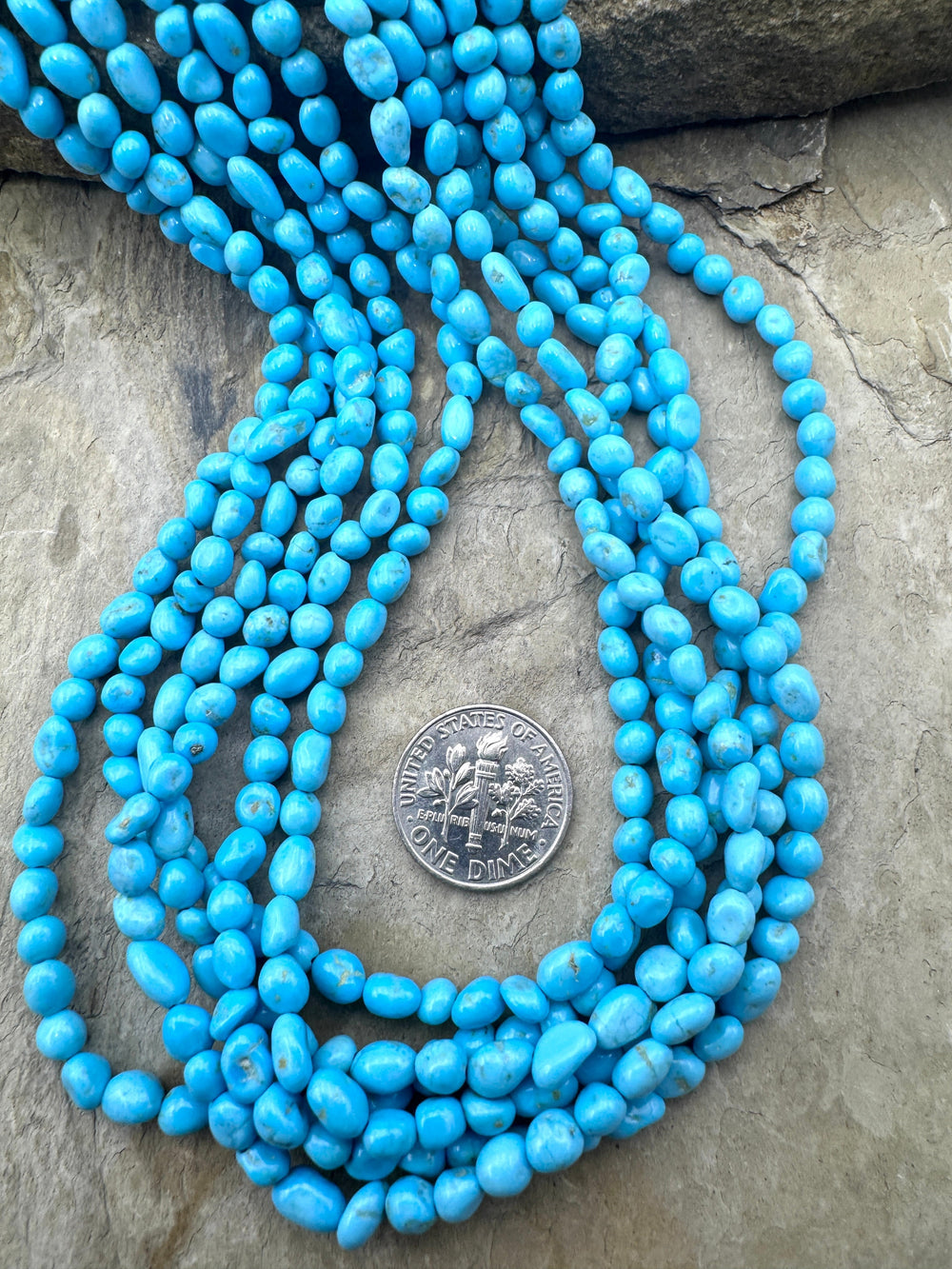 RARE Blue Ridge Turquoise (Nevada) 3-5mm Rounded Nugget