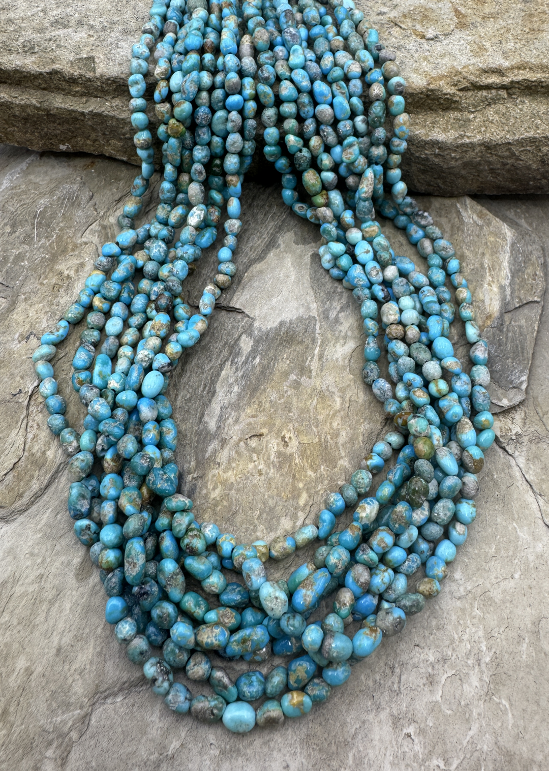 RARE Blue Ridge Turquoise (Nevada) 4.5-5mm Rounded Nugget