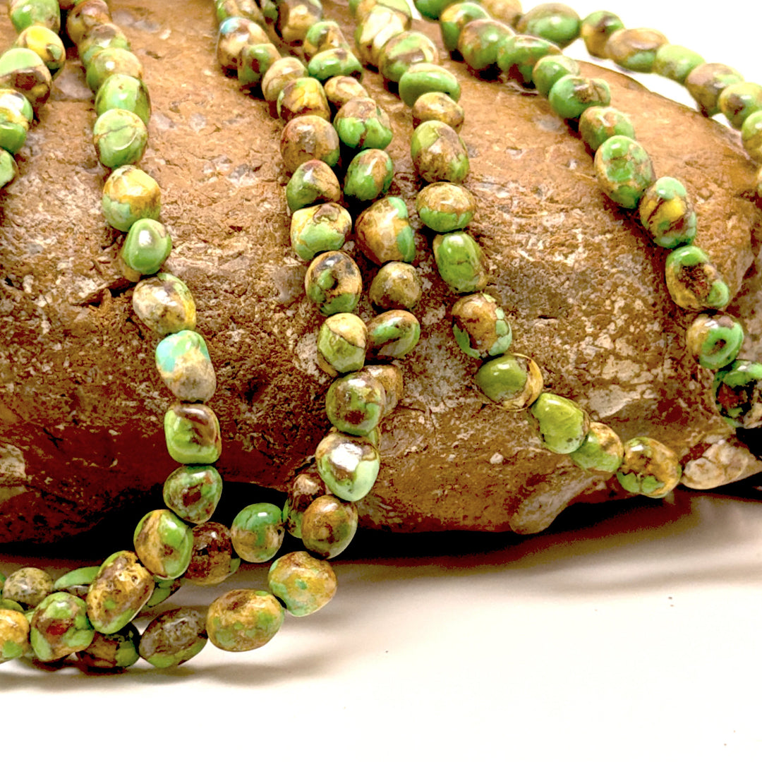 RARE Boulder Sonoran Gold Turquoise (Mex) 4mm Rounded