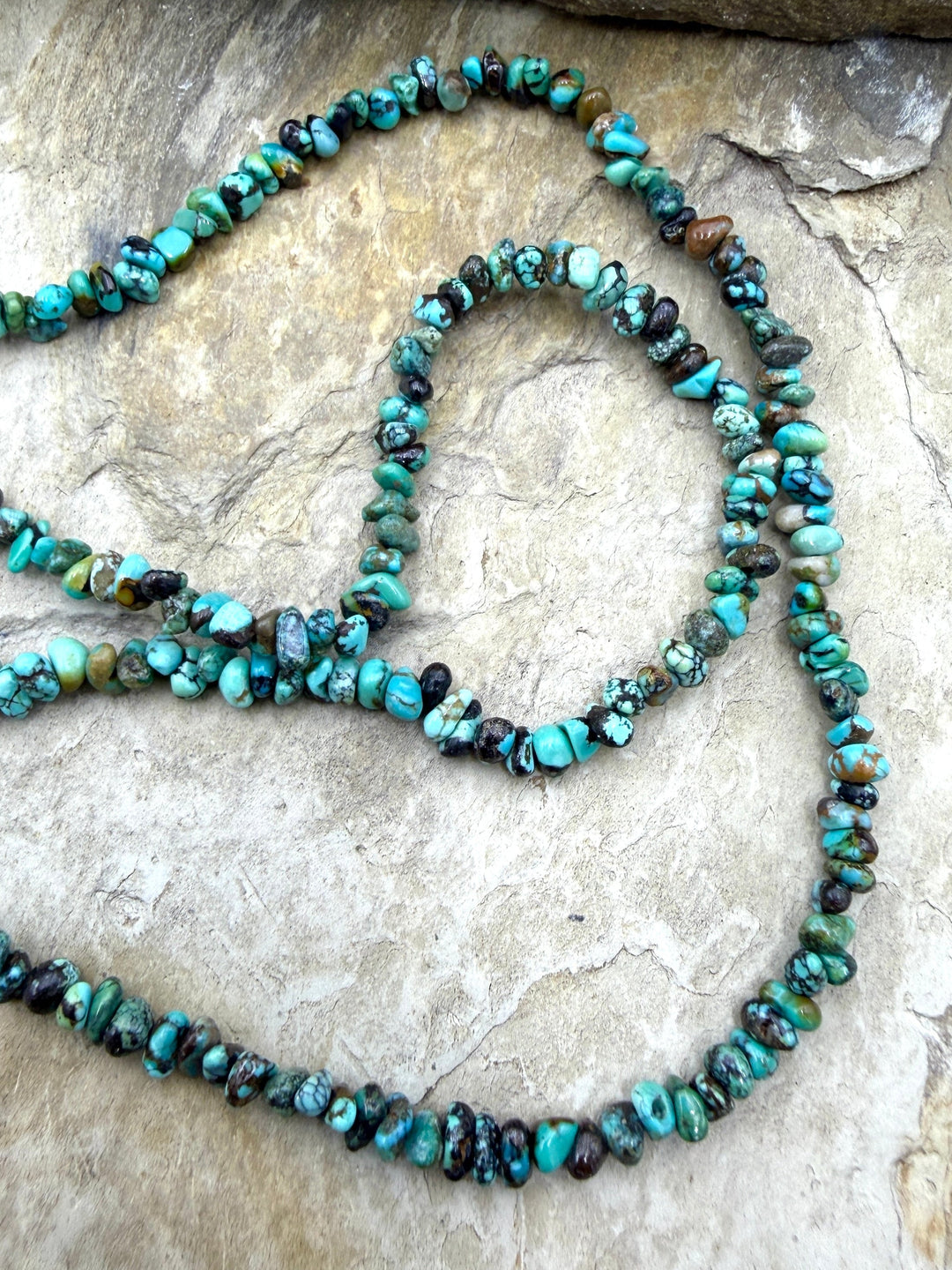 RARE Carico Lake Turquoise (Nevada) 4mm Chip Nugget Beads, 18 Inch Strand