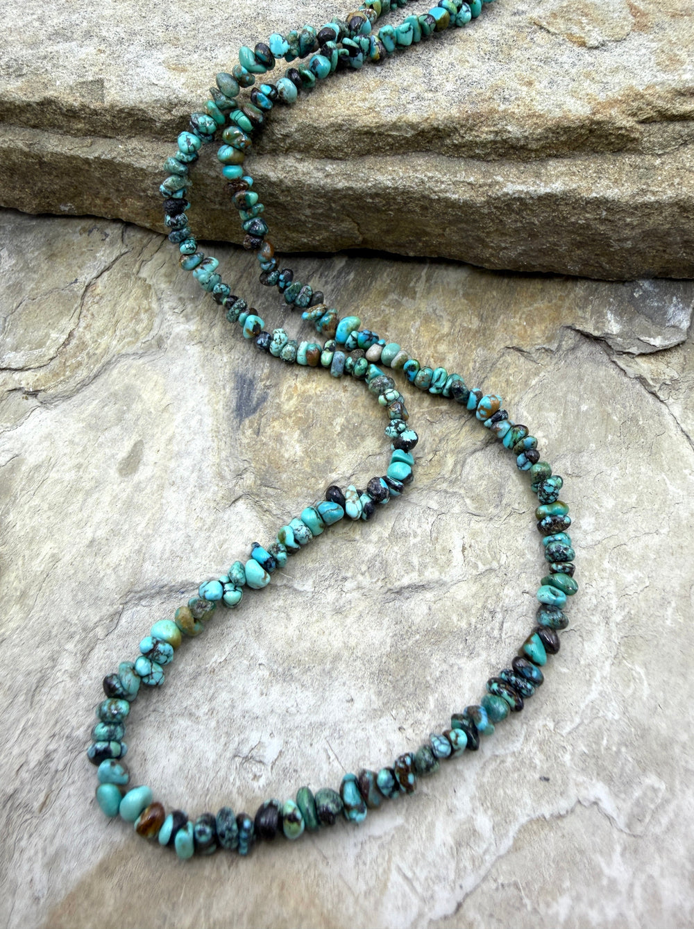 RARE Carico Lake Turquoise (Nevada) 4mm Chip Nugget Beads