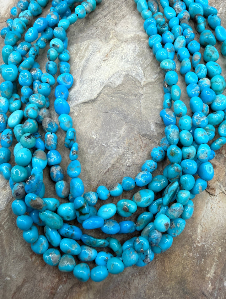 RARE Castle Dome Turquoise (AZ) Nugget Beads 6-7mm ONE 16