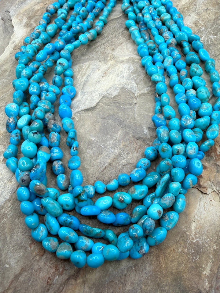 RARE Castle Dome Turquoise (AZ) Nugget Beads 6-7mm ONE 16
