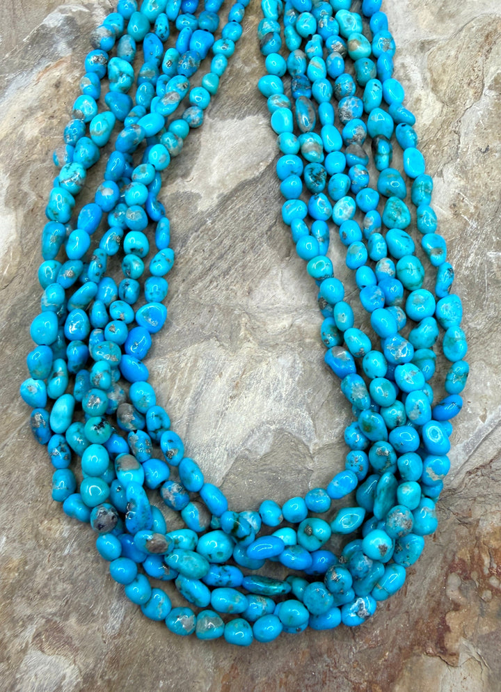 RARE Castle Dome Turquoise (AZ) Nugget Beads 6-7mm ONE 16
