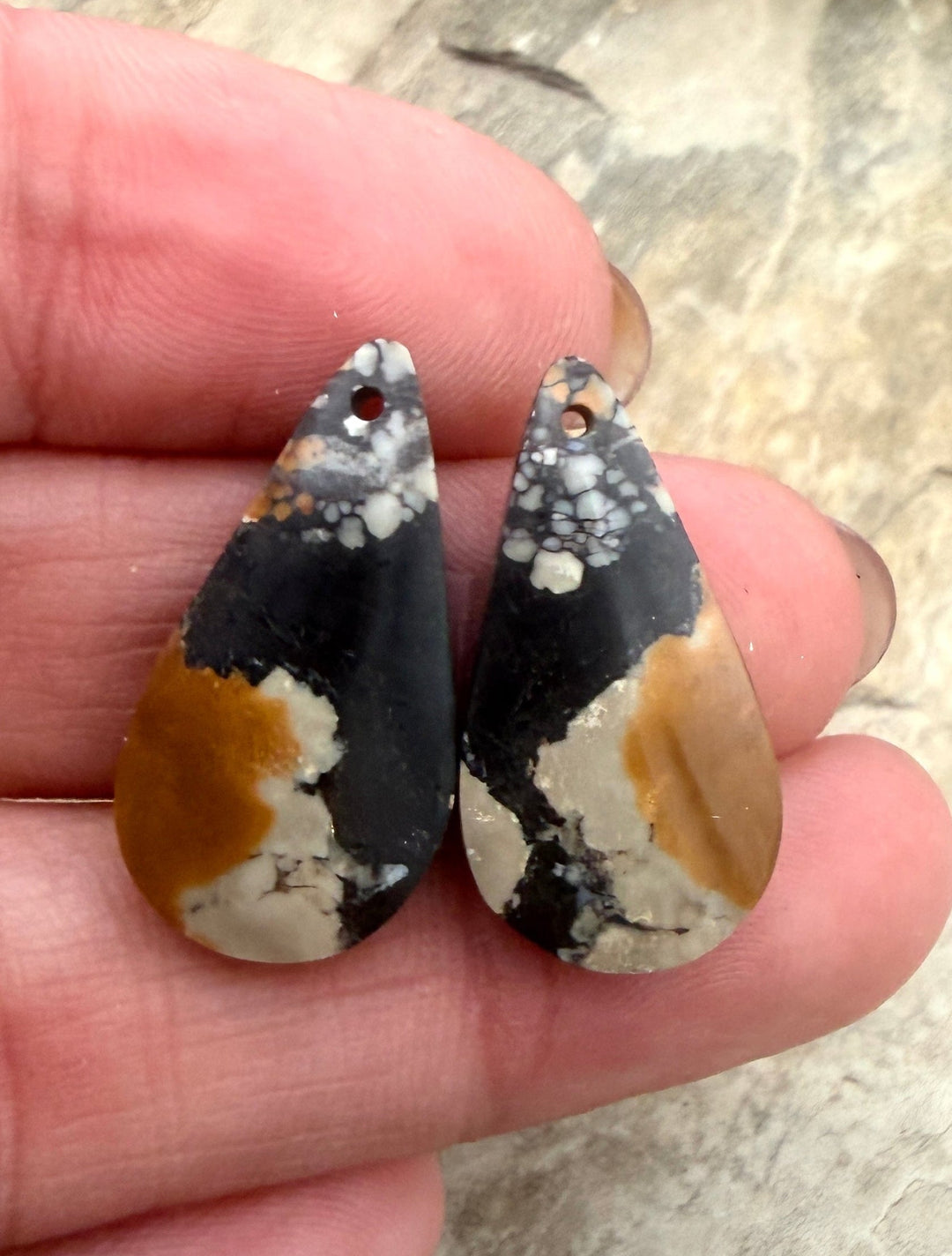 RARE Chalcosiderite ’Turquoise’ Matching Earring Slab Bead
