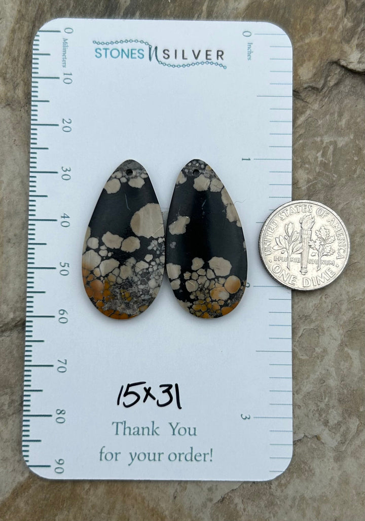 RARE Chalcosiderite ’Turquoise’ Matching Earring Slab Bead