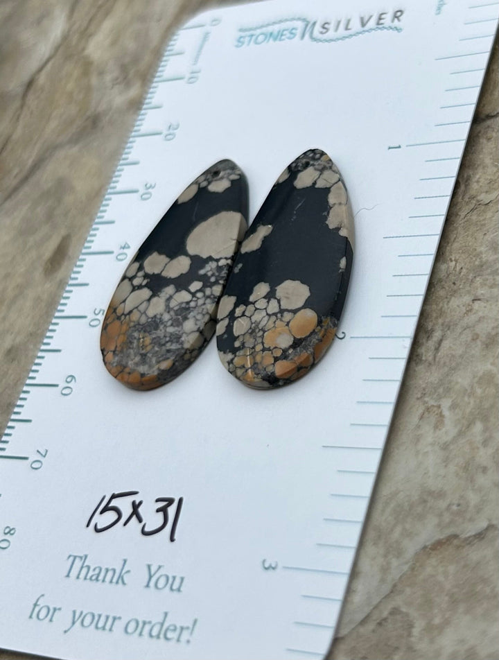 RARE Chalcosiderite ’Turquoise’ Matching Earring Slab Bead
