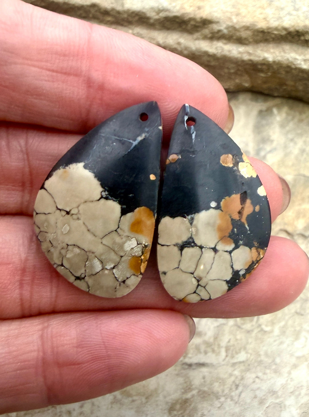 RARE Chalcosiderite ’Turquoise’ Matching Earring Slab Bead