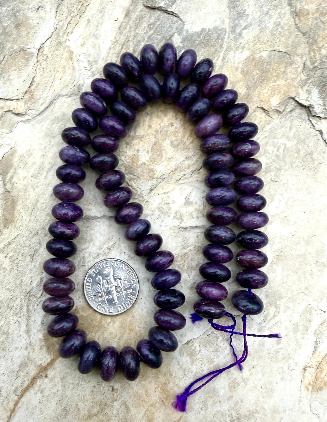 RARE Dark Purple Sugilite (South Africa) BIG Rondelle Beads