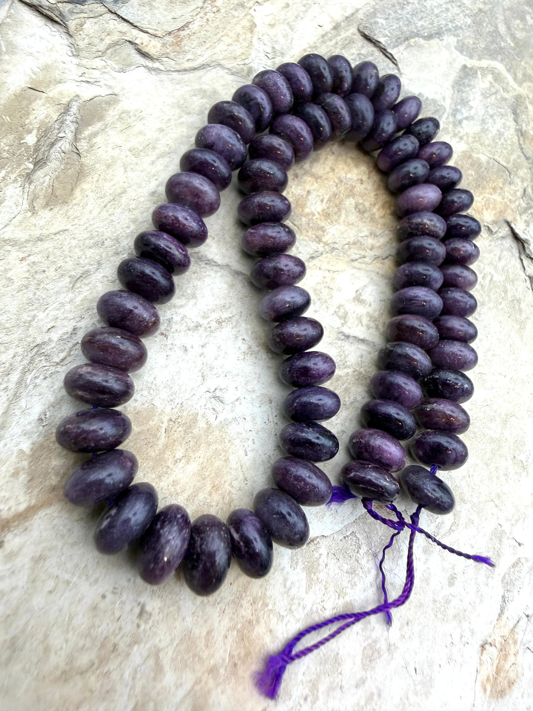 RARE Dark Purple Sugilite (South Africa) BIG Rondelle Beads