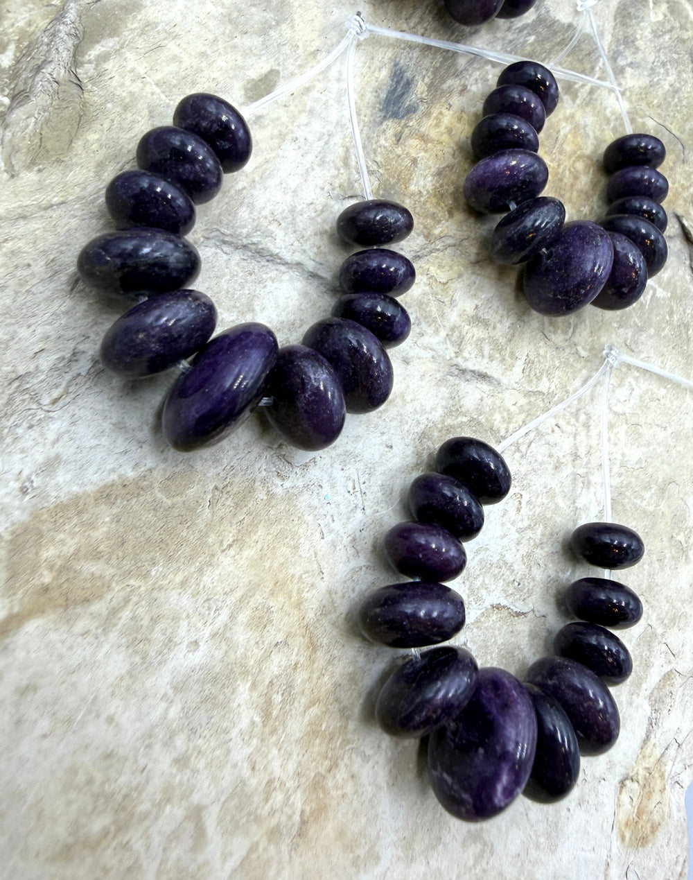 RARE Dark Purple Sugilite (South Africa) Graduated Rondelle
