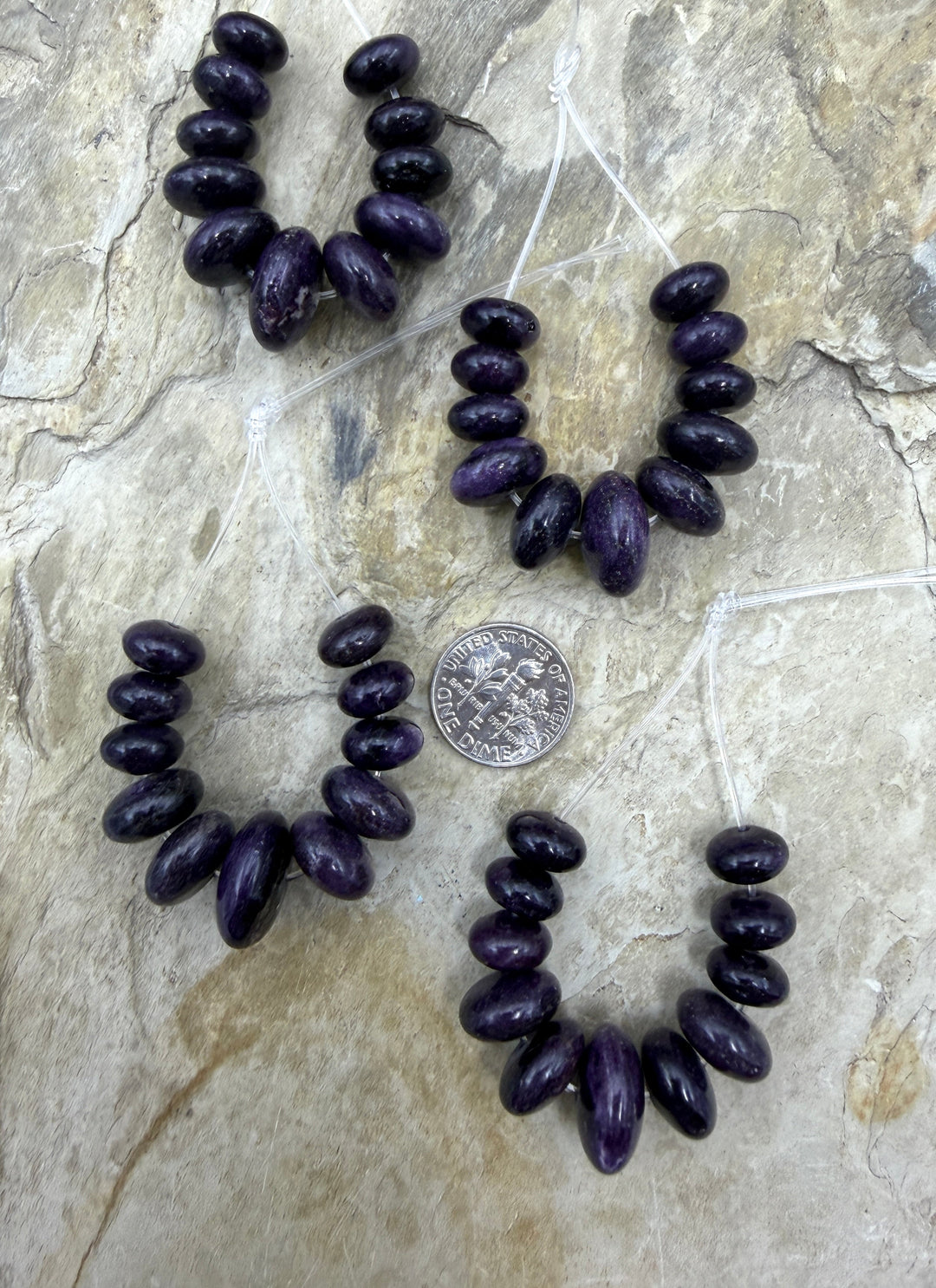 RARE Dark Purple Sugilite (South Africa) Graduated Rondelle