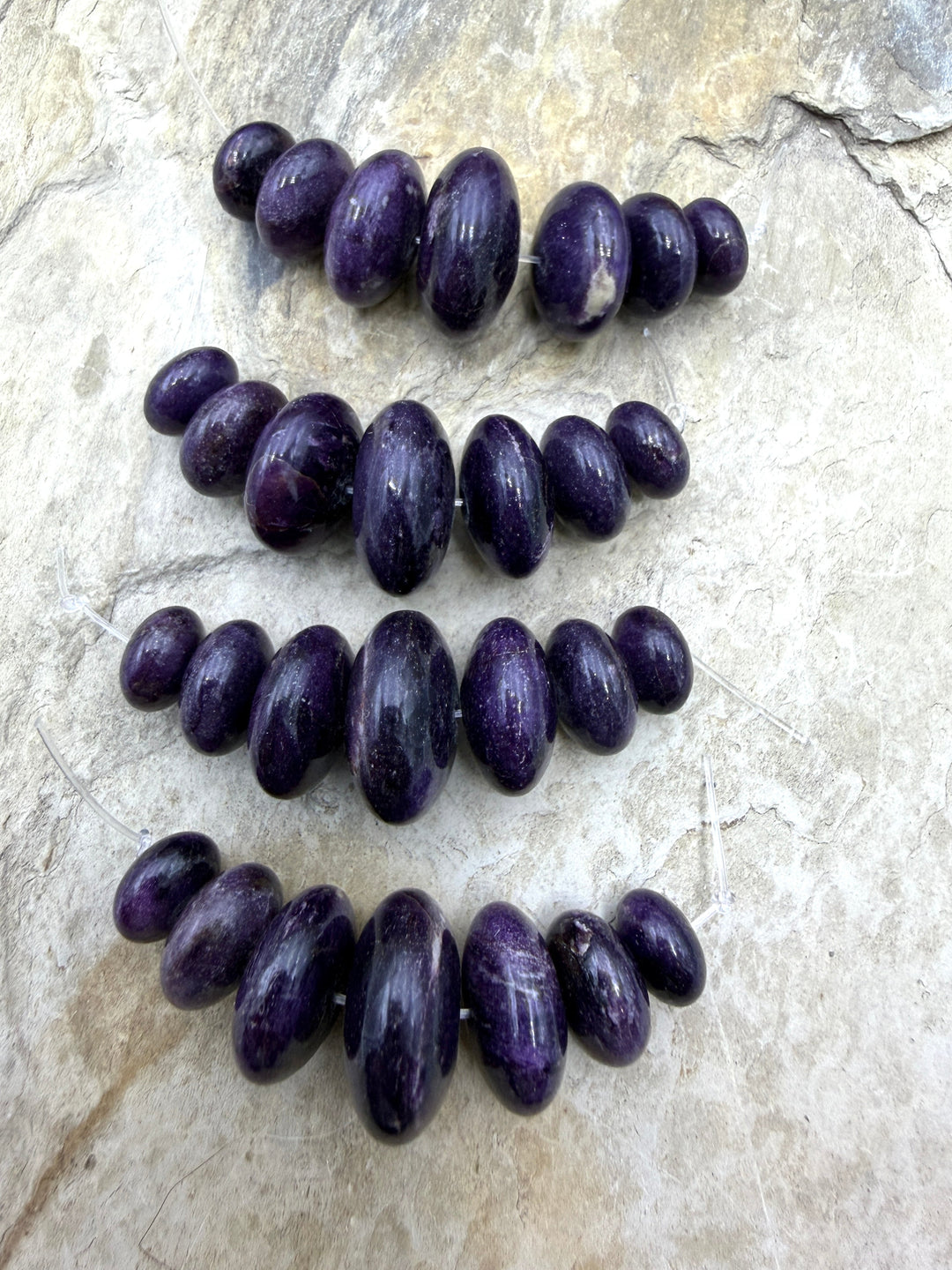 RARE Dark Purple Sugilite (South Africa) Graduated Rondelle