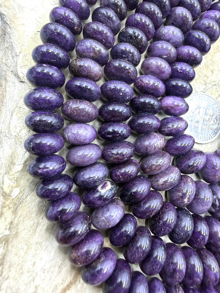 RARE Dark Purple Sugilite (South Africa) Rondelle 10mm