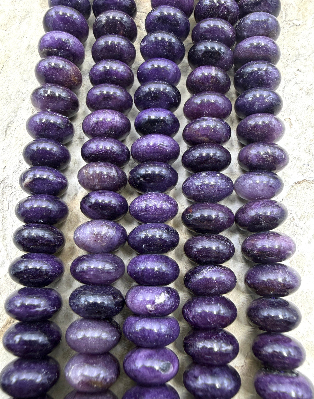 RARE Dark Purple Sugilite (South Africa) Rondelle 10mm