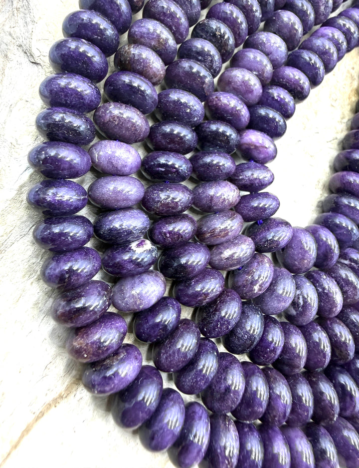 RARE Dark Purple Sugilite (South Africa) Rondelle 10mm