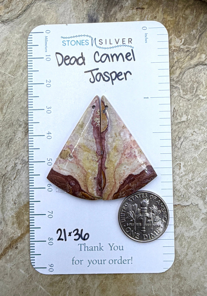 RARE Dead Camel Jasper (Nevada) Matching Earring Slab Bead