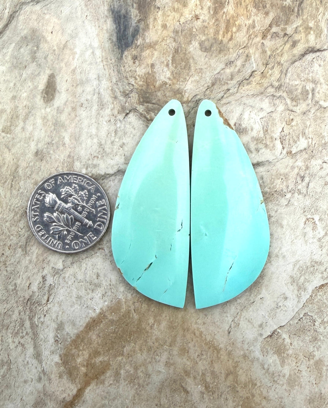 RARE Dry Creek Turquoise (Nevada) BIG Matching Earring Slab