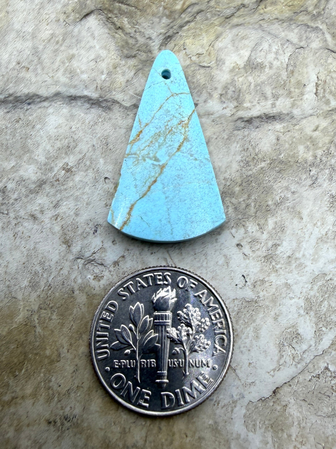 RARE Dry Creek Turquoise (Nevada) Focal Bead Pendant