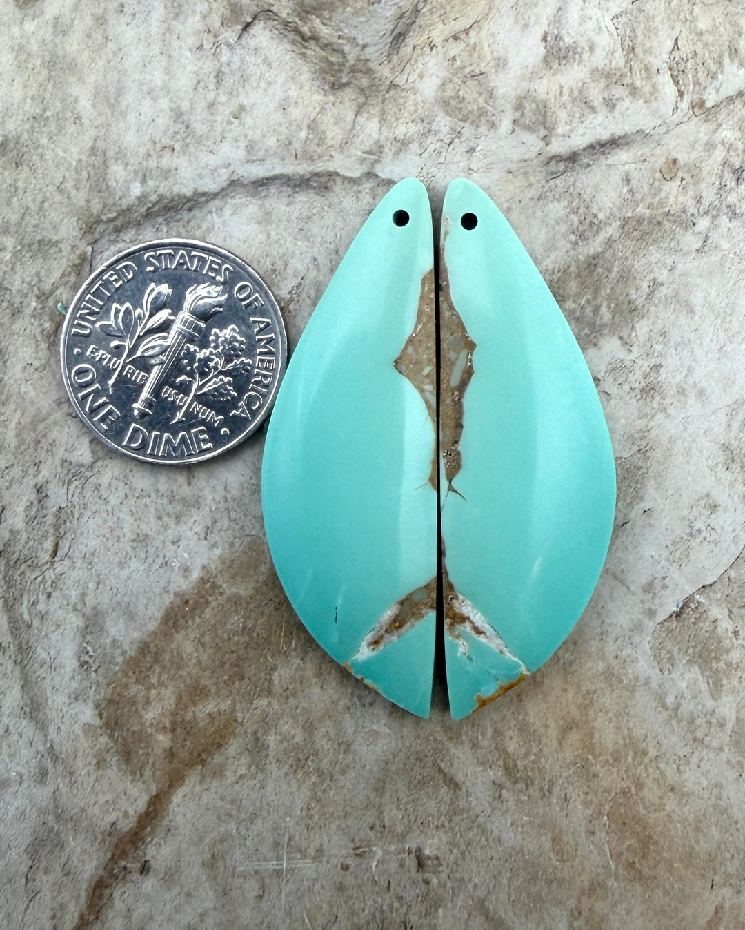 RARE Dry Creek Turquoise (Nevada) Matching Earring Slab