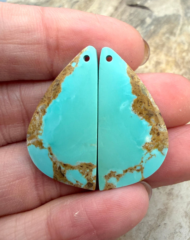 RARE Dry Creek Turquoise (Nevada) Matching Earring Slab