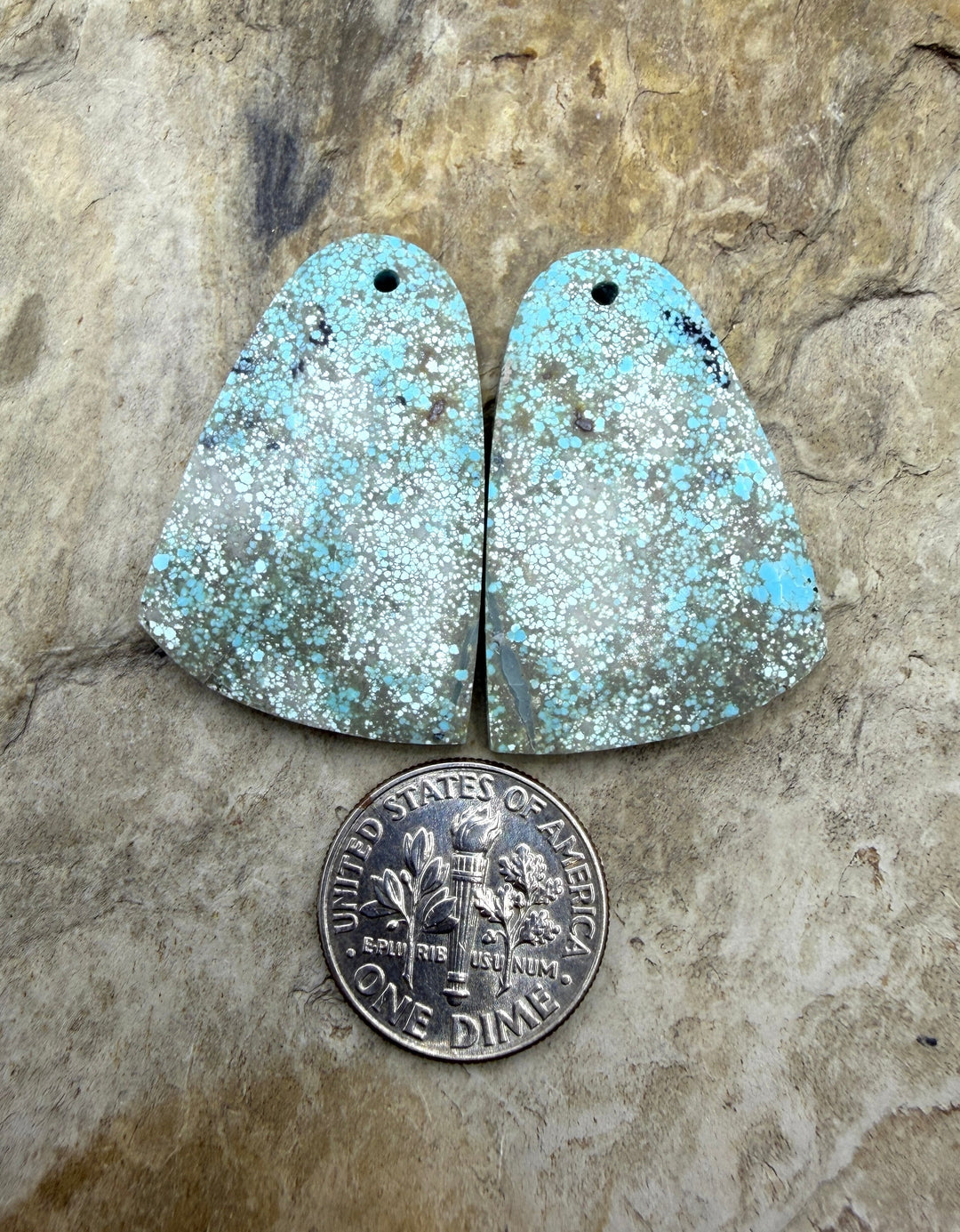 RARE Dry Creek Turquoise (Nevada) Matching Earring Slab
