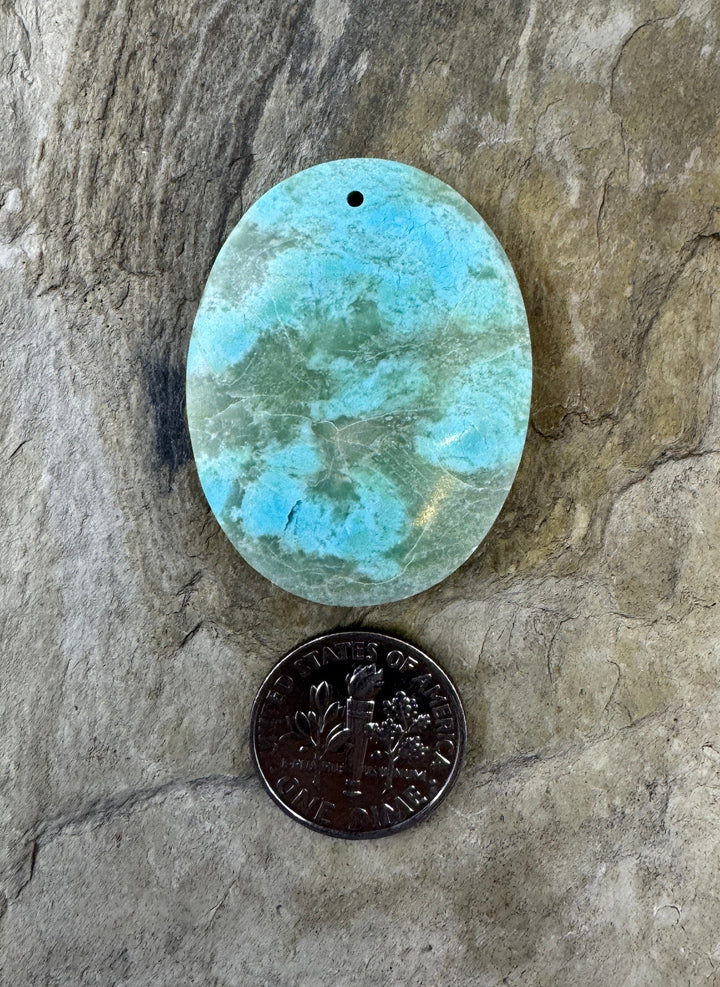 RARE Dry Creek Turquoise (NV) Focal Pendant Bead 27x35mm