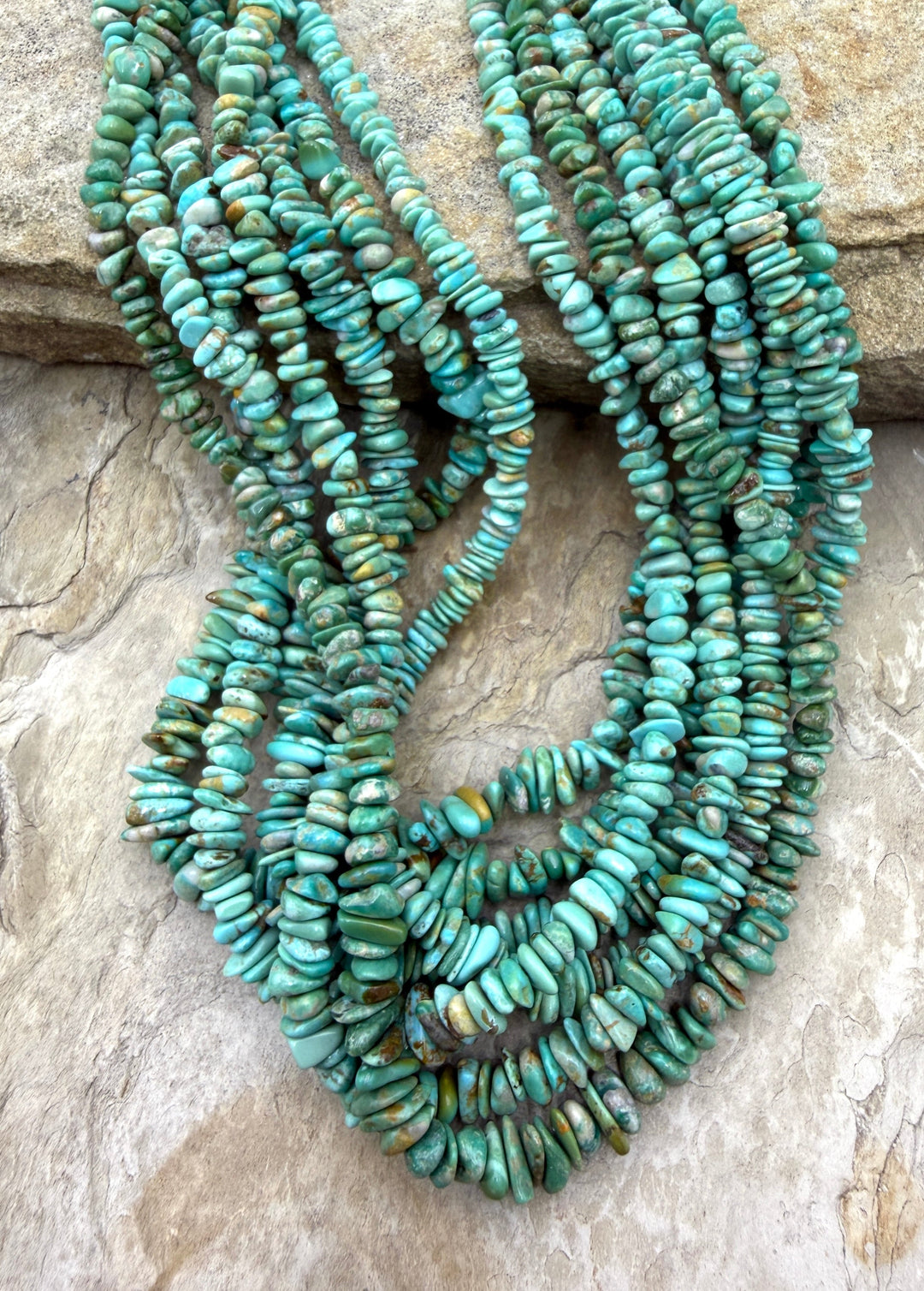 RARE Fox Turquoise (Nevada) 4-6mm Chip Beads 18 Inch Strand