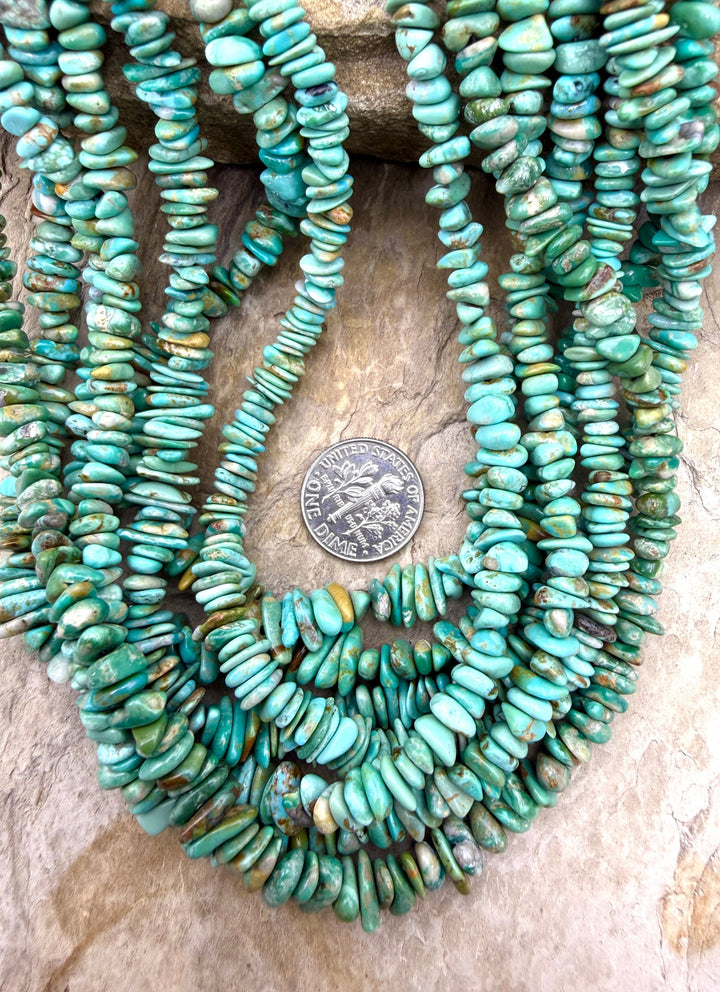 RARE Fox Turquoise (Nevada) 4-6mm Chip Beads 18 Inch Strand