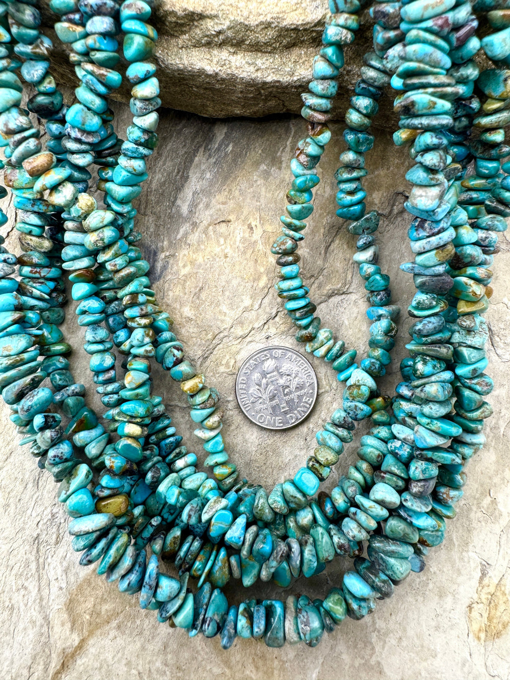 RARE Fox Turquoise (Nevada) 4 6mm Chip/Nugget Beads 16 Inch