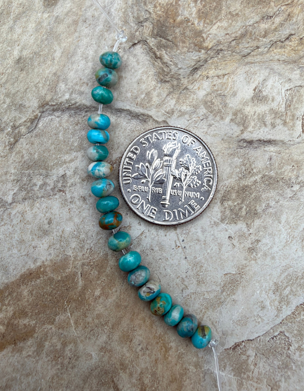 RARE Fox Turquoise (Nevada) 4mm Rondelle Beads 18 Beads