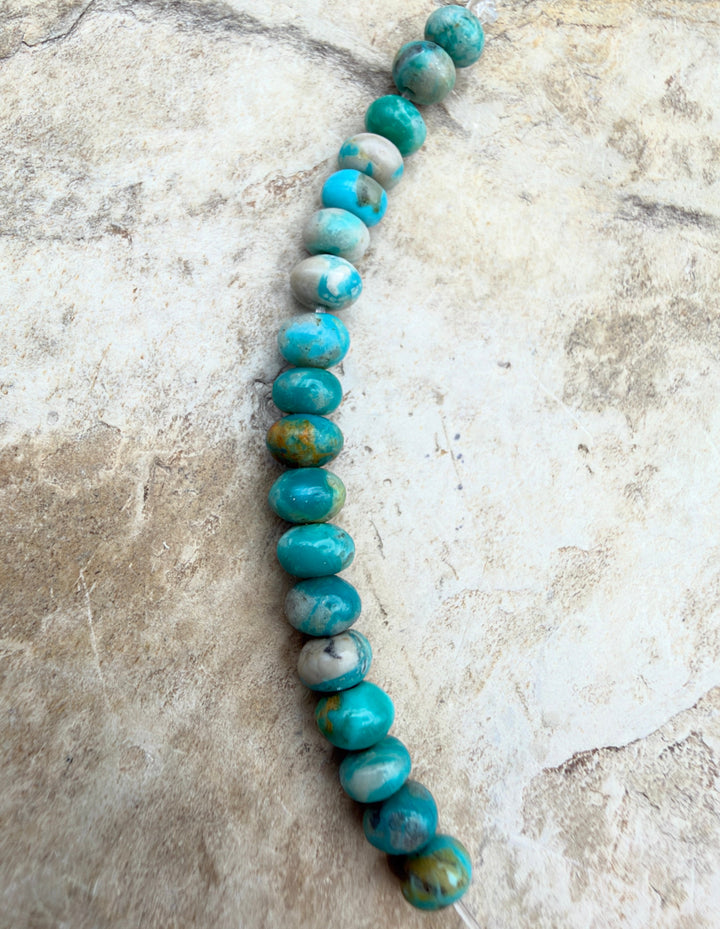RARE Fox Turquoise (Nevada) 4mm Rondelle Beads 18 Beads