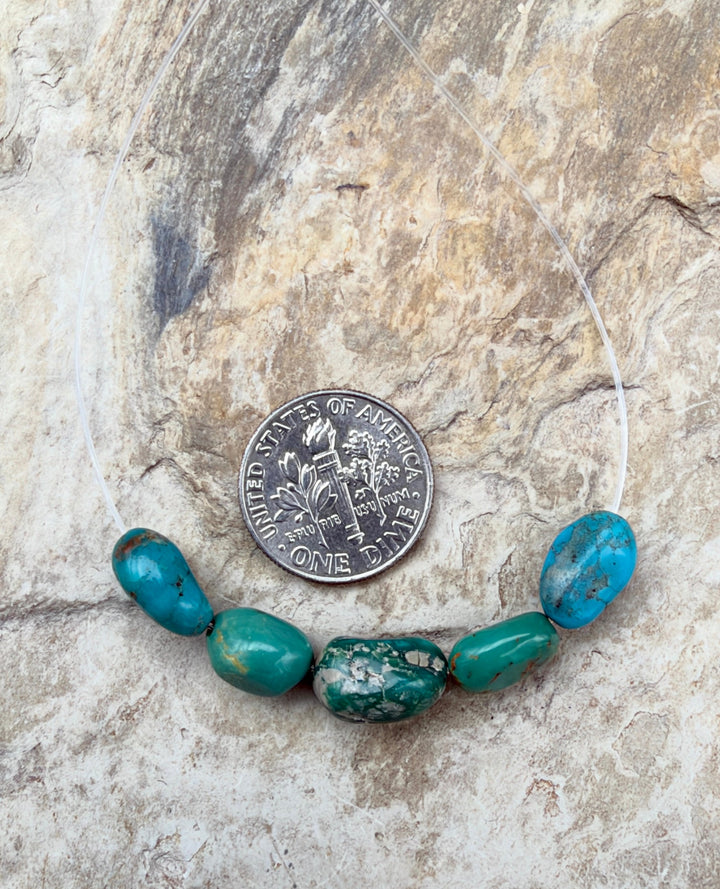 RARE Fox Turquoise (Nevada) 5 Bead Focal Strand