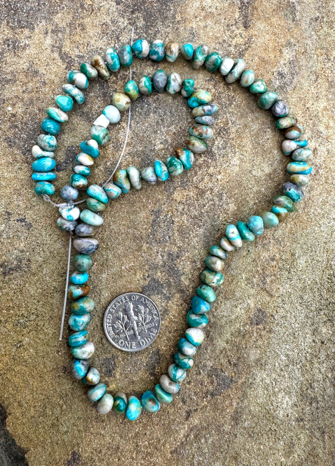 RARE Fox Turquoise (Nevada) 6mm Nugget Beads, 16 Inch Strand