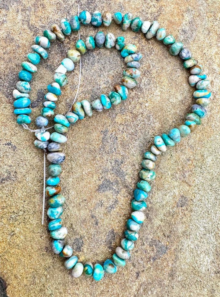 RARE Fox Turquoise (Nevada) 6mm Nugget Beads, 16 Inch Strand