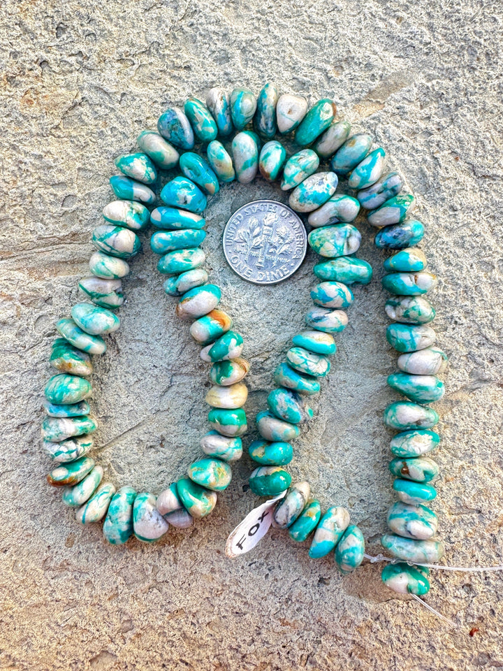 RARE Fox Turquoise (Nevada) 8-10mm Nugget Beads 16 Inch
