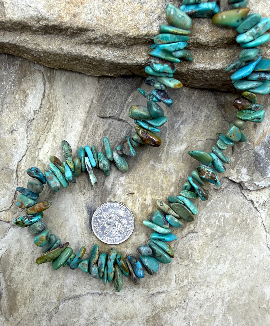 RARE Fox Turquoise (Nevada) Graduated 8-12mm Chip Beads 16