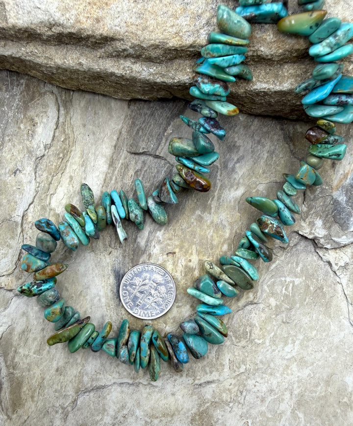 RARE Fox Turquoise (Nevada) Graduated 8-12mm Chip Beads 16