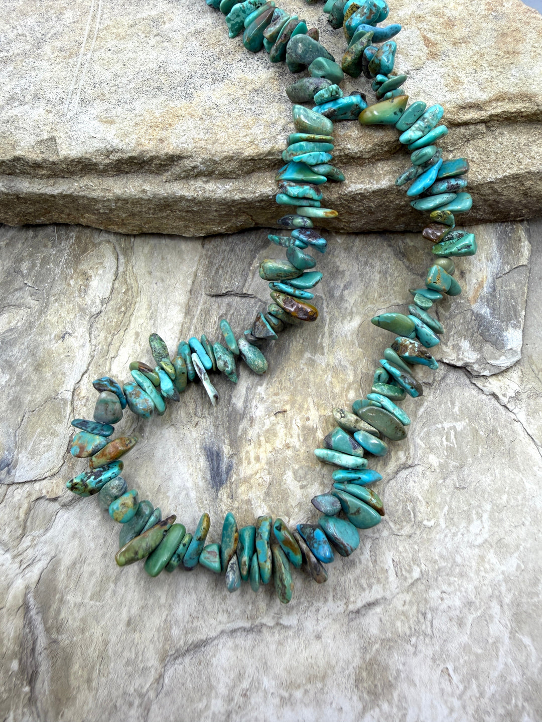 RARE Fox Turquoise (Nevada) Graduated 8-12mm Chip Beads 16